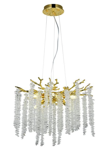 Люстра підвісна кришталева VALESO 33001/460 золотистий на 6 ламп E14 Люстра підвісна кришталева VALESO 33001/460 золотистий на 6 ламп E14