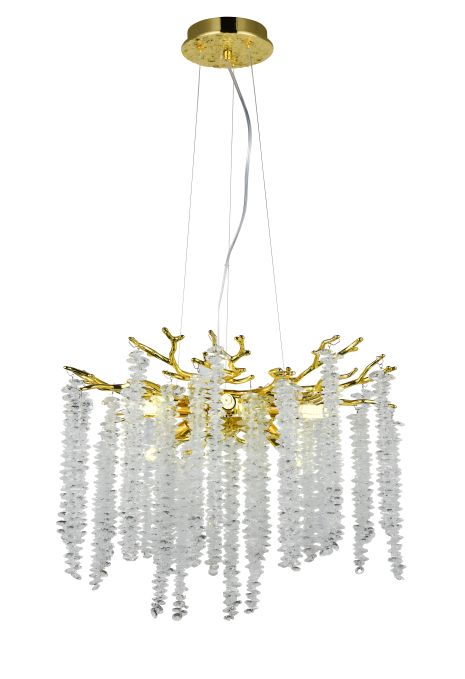 Люстра підвісна кришталева VALESO 33001/600 золотистий на 8 ламп E14 Люстра підвісна кришталева VALESO 33001/600 золотистий на 8 ламп E14