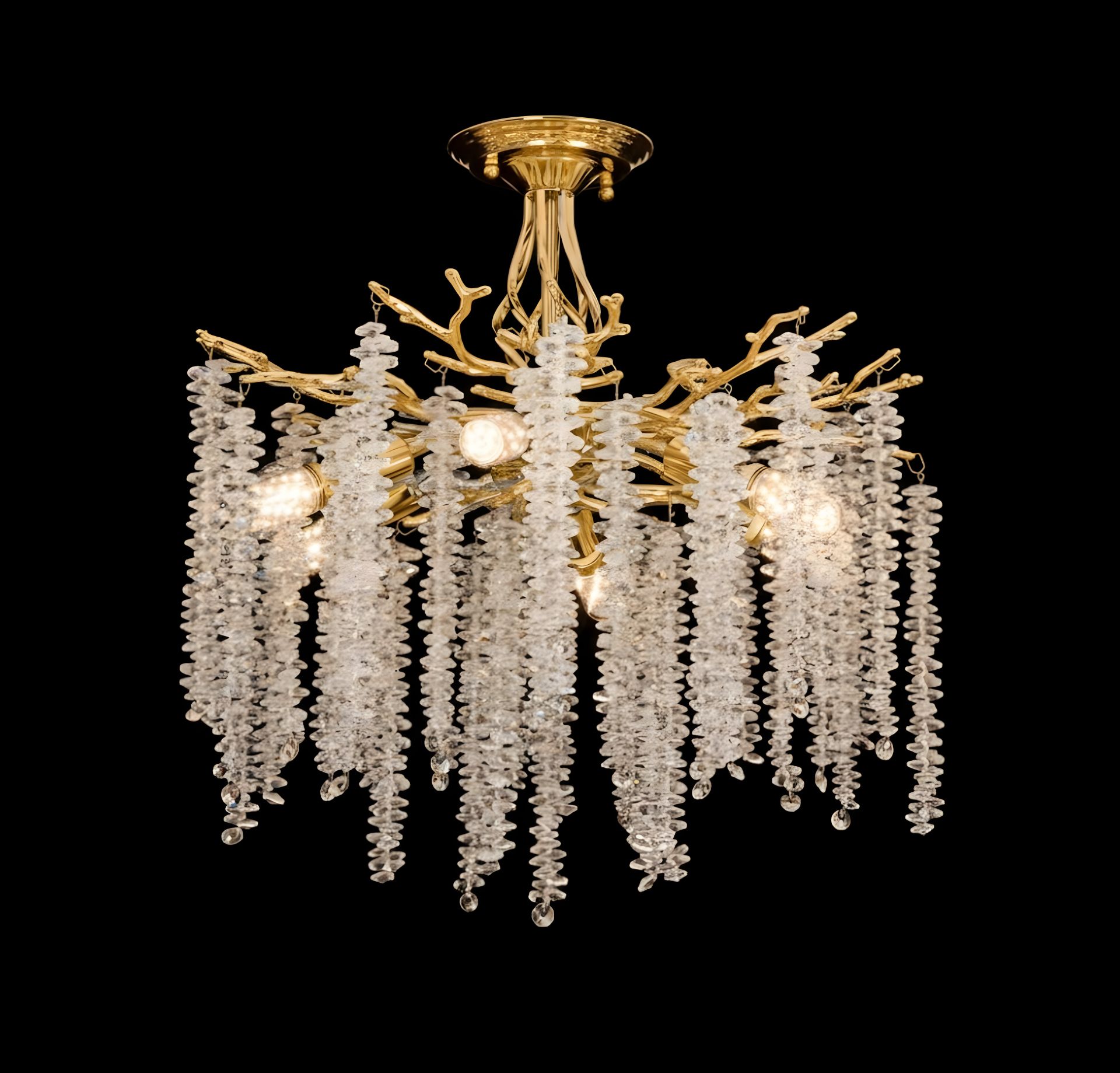 Стельова кришталева люстра VALESO C33001/460 золота на 6 ламп E14 Стельова кришталева люстра VALESO C33001/460 золота на 6 ламп E14