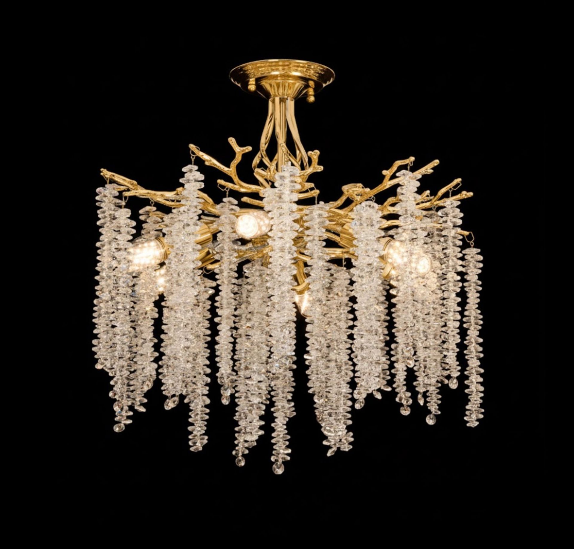 Люстра стельова кришталева VALESO C33001/460 золотий на 6 ламп E14 Люстра стельова кришталева VALESO C33001/460 золотий на 6 ламп E14