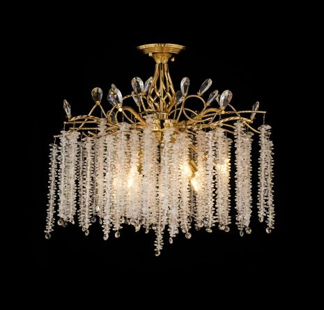Підвісна кришталева люстра VALESO 1113/600 золота на 9 ламп E14