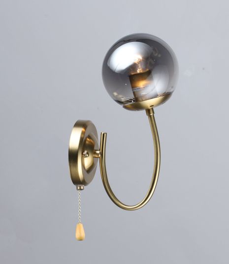 Бра з одним скляним плафоном N6609/1W (Мідь)