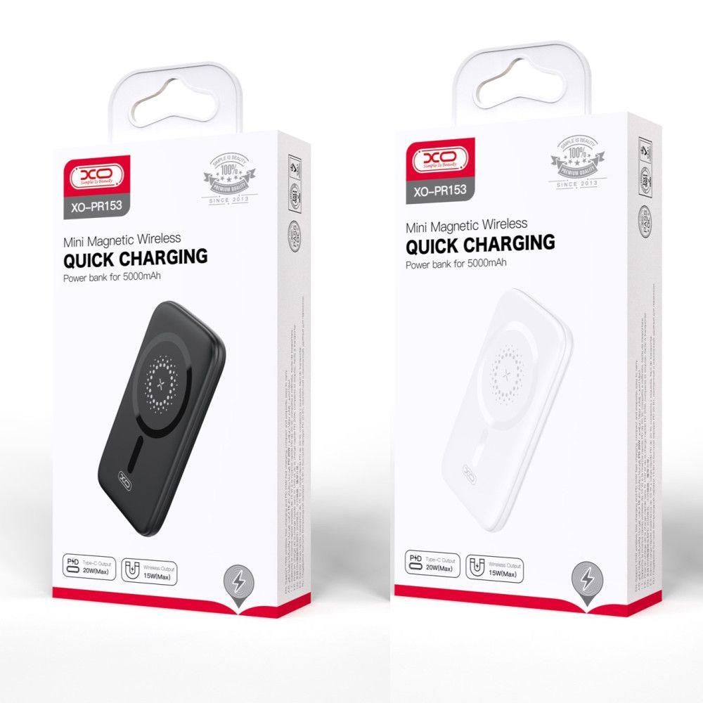 Power Bank XO PR153 PD20W Magnetic wireless 15W Type-C 5000mAh Мятая упаковка Цвет Белый Power Bank XO PR153 PD20W Magnetic wireless 15W Type-C 5000mAh Мятая упаковка Цвет Белый