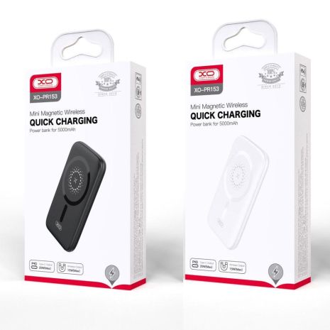 Power Bank XO PR153 PD20W Magnetic wireless 15W Type-C 5000mAh Мятая упаковка Цвет Белый