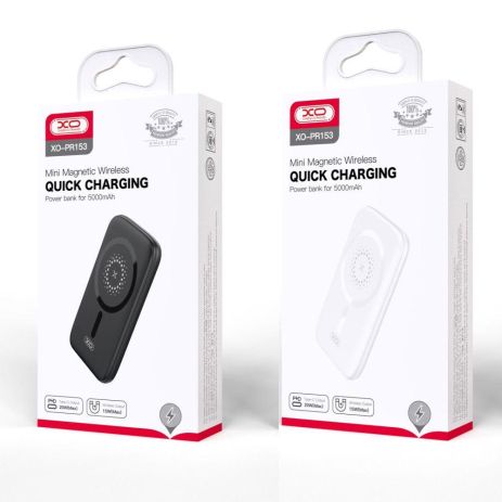 Power Bank XO PR153 PD20W Magnetic wireless 15W Type-C 5000mAh Мятая упаковка Цвет Белый Power Bank XO PR153 PD20W Magnetic wireless 15W Type-C 5000mAh Мятая упаковка Цвет Белый