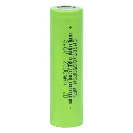 АКБ 18650 2500 mAh Характеристики Зеленый
