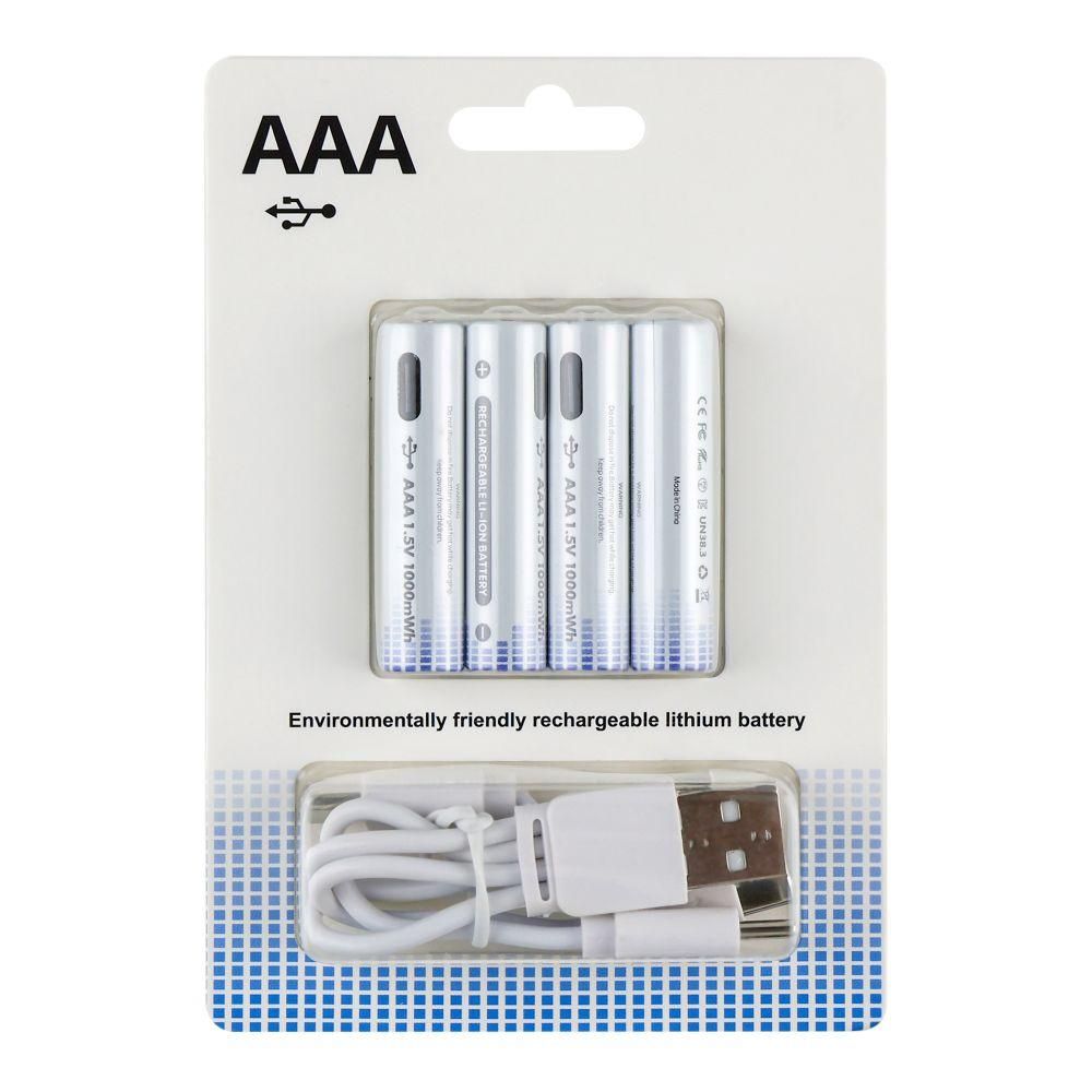 Аккумуляторные Батарейки AAA (Li-ion) 1000mWh с разъемом (бокс 4шт с кабелем 1х4 в комплекте) Характеристики AAA Аккумуляторные Батарейки AAA (Li-ion) 1000mWh с разъемом (бокс 4шт с кабелем 1х4 в комплекте) Характеристики AAA