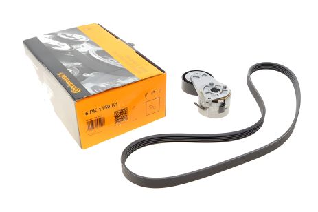 Роликовый модуль натяжителя ремня (ролик и ремень) 5PK1150K1 от CONTINENTAL (5PK1150K1)