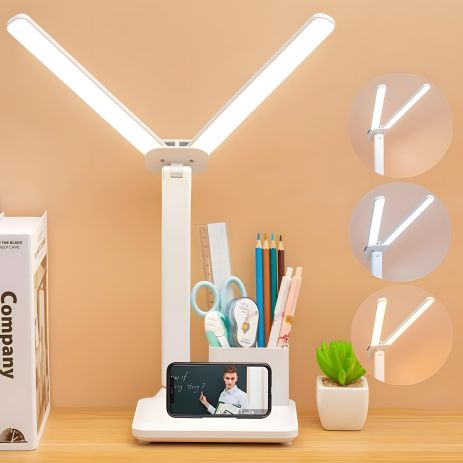 Светильник настольный LED VALESO аккумуляторный, складной, с органайзером, белый 1962