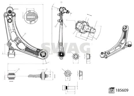 Важіль підвіски для CITROËN BERLINGO, PEUGEOT 408 та PARTNER, SWAG (33110005)