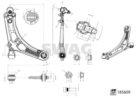 Важіль підвіски для CITROËN BERLINGO, PEUGEOT 408 та PARTNER, SWAG (33110005)