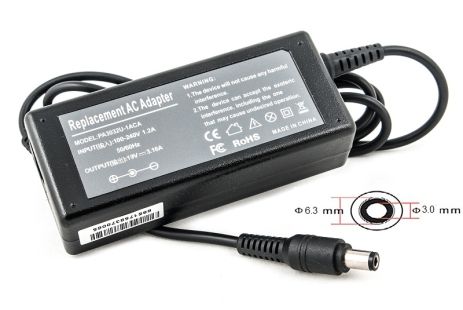 Блок живлення Power Plant для ноутбуків TOSHIBA, 220V, 19V, 60W, 3.16A (6.3*3.0)