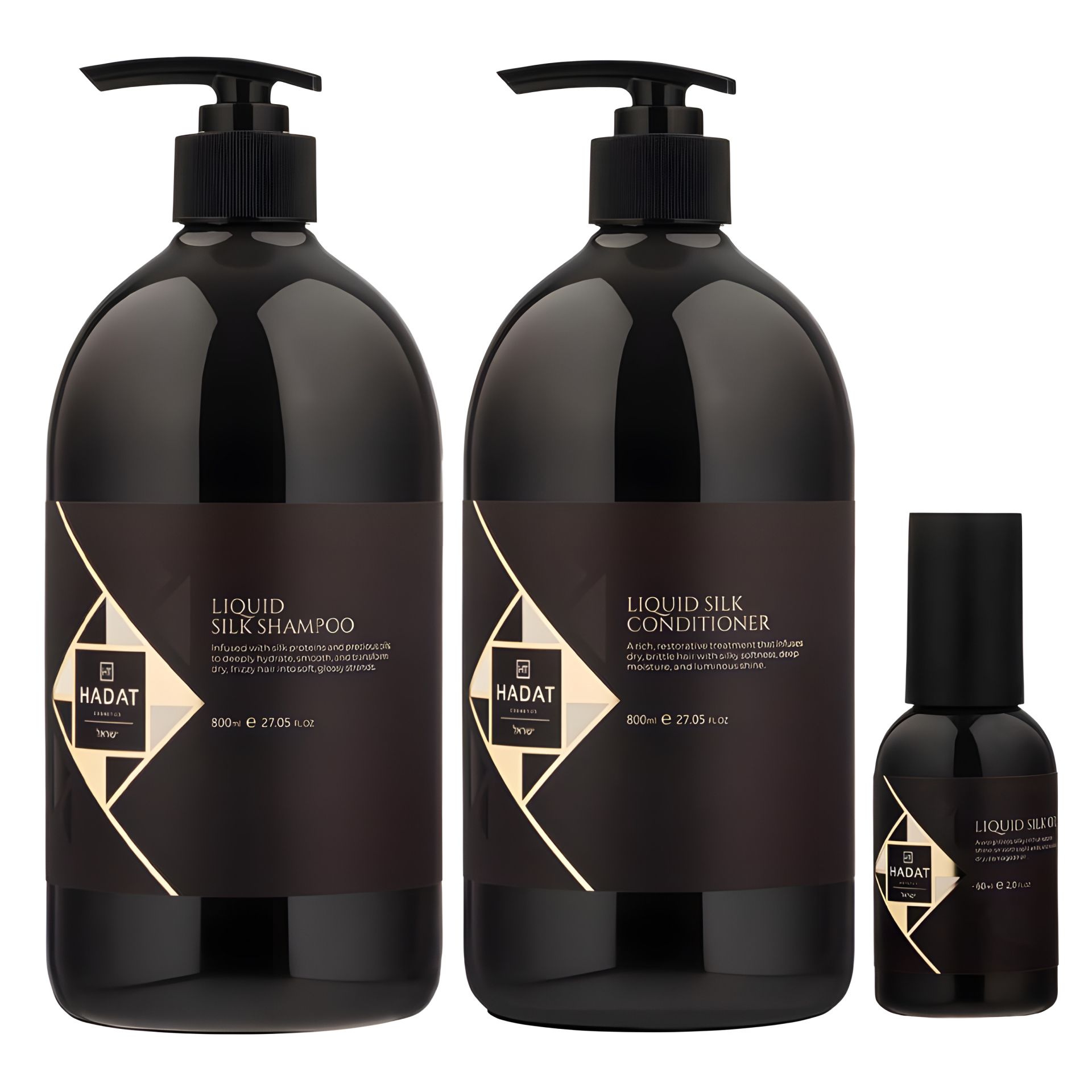 Набор Hadat Liquid Silk TRIO "Жидкий Шелк" шампунь, кондиционер и масло для восстановления блеска и гладкости волос 2х800/60 мл Набор Hadat Liquid Silk TRIO "Жидкий Шелк" шампунь, кондиционер и масло для восстановления блеска и гладкости волос 2х800/60 мл