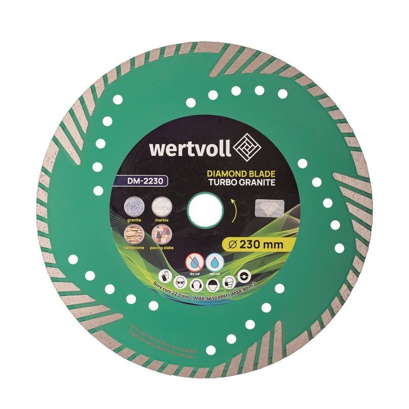 Алмазный диск TURBO GRANITE 230×3 мм слой 24% высота 8 мм адаптер 22.2-20 мм 6650 об/мин MASTERTOOL DM-2230 Алмазный диск TURBO GRANITE 230×3 мм слой 24% высота 8 мм адаптер 22.2-20 мм 6650 об/мин MASTERTOOL DM-2230