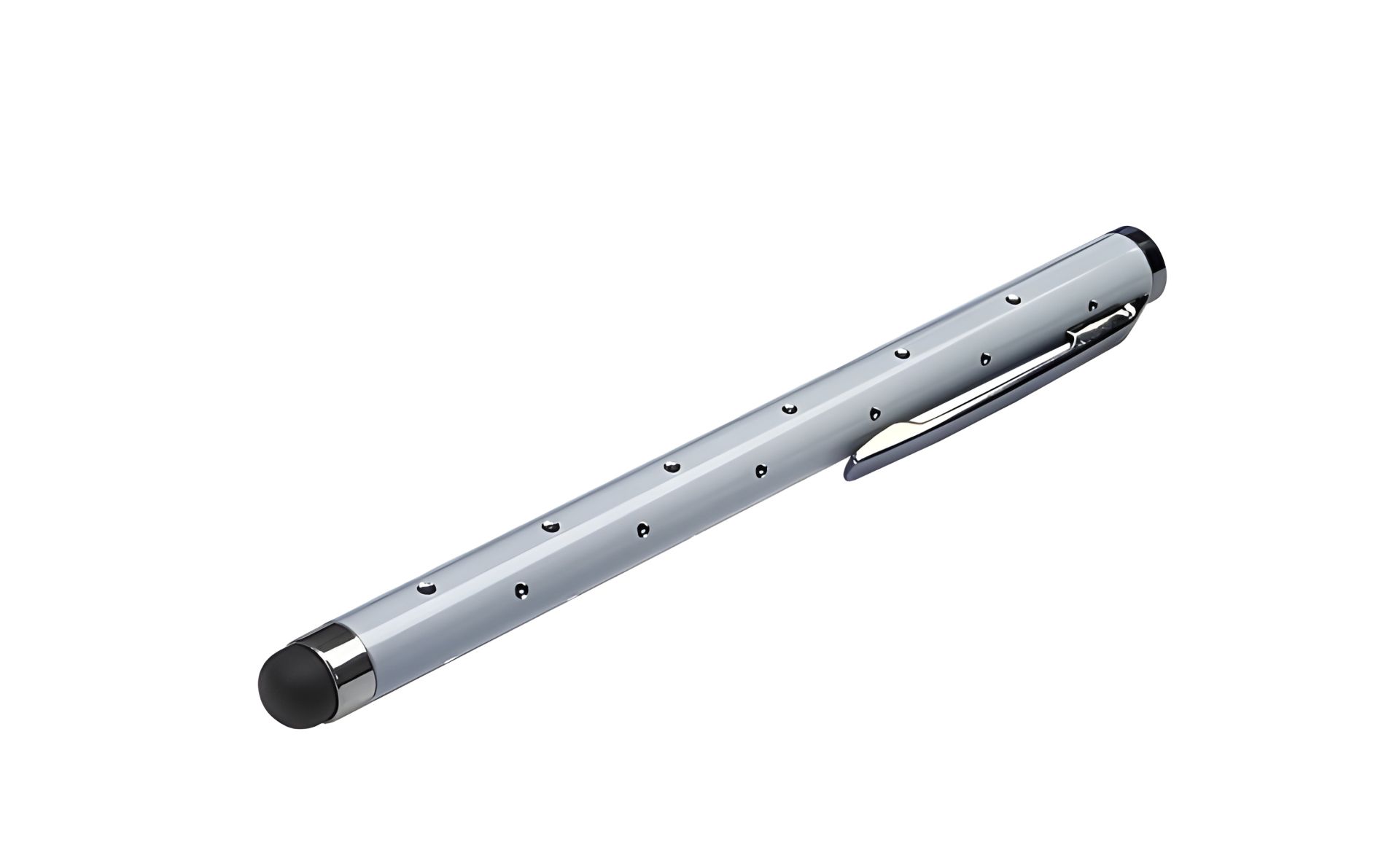 Стилус з кристалами, ємнісний, алюмінієвий, білий Стилус з кристалами, ємнісний, алюмінієвий, білий