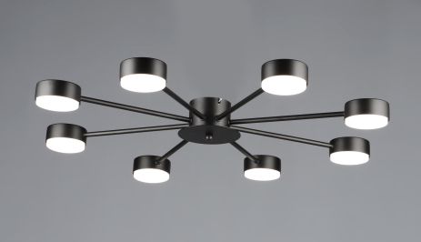 Люстра потолочная на 8 плафонов VALESO N6710/8, патрон GX53, Черный