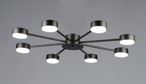 Люстра потолочная на 8 плафонов VALESO N6710/8, патрон GX53, Черный