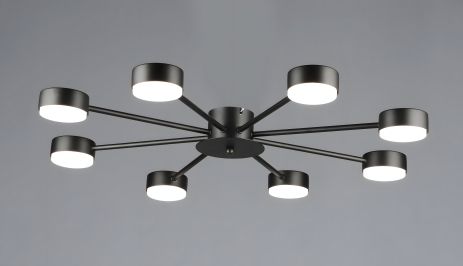 Потолочная люстра VALESO N6710/8 на 8 плафонов, патрон GX53, черная