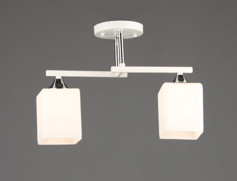 Бра настінне на 2 плафони VALESO N6788/2, патрон E27, Білий+Хром