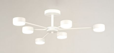 Потолочная люстра на 6 плафонов VALESO N6827/6, патрон GX53, круглый, белый