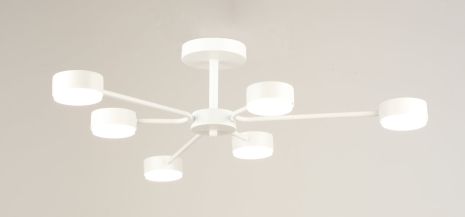 Люстра потолочная на 6 плафонов VALESO N6827/6, патрон GX53, круглая, Белый