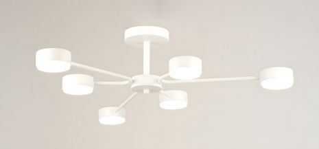 Стельова люстра на 6 плафонів VALESO N6827/6 з патроном GX53, біла Стельова люстра на 6 плафонів VALESO N6827/6 з патроном GX53, біла