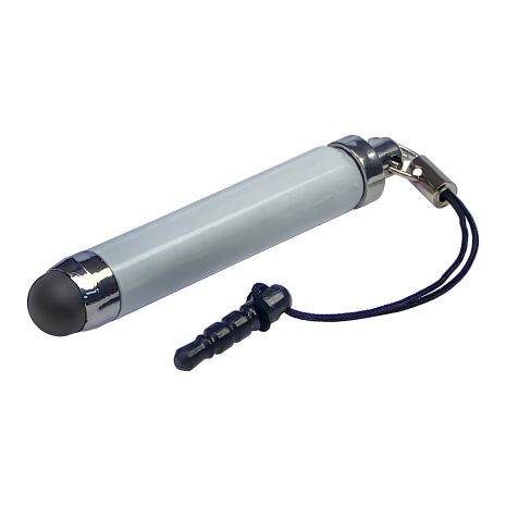 Стилус-брелок ёмкостный, белый, выдвижной