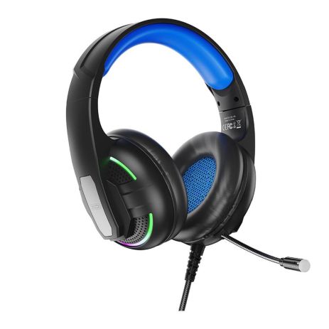 Ігрові навушники XO-GE-09 Static RGB Long Mic Headworn USB+3.5 (with adapter cable) Колір Чорний