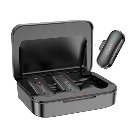 Мікрофон Петличний Бездротовий Hoco DI56 Twin Lightning Характеристика Чорний Мікрофон Петличний Бездротовий Hoco DI56 Twin Lightning Характеристика Чорний