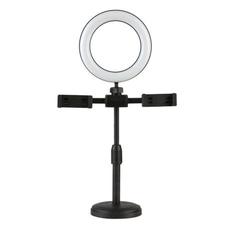 Лампа Кільцева 16 см із Двома Тримачами м'ята упаковка Колір Чорний Лампа Кільцева 16 см із Двома Тримачами м'ята упаковка Колір Чорний