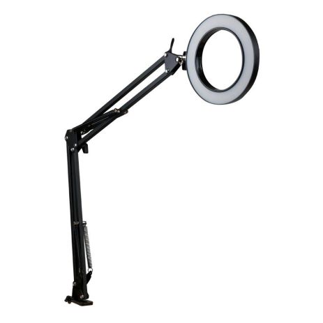 Настільна кільцева LED Лампа FX308A На струбцині 6' Колір Чорний Настільна кільцева LED Лампа FX308A На струбцині 6' Колір Чорний