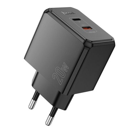 Мережевий зарядний пристрій Hoco CS16A 1 USB-C/1IP PD/QC 20W Колір Чорний
