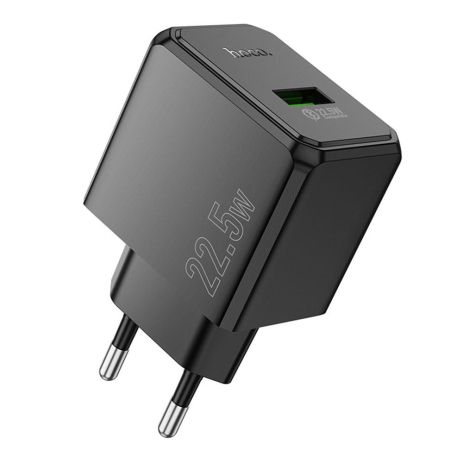 Мережевий зарядний пристрій Hoco CS17A 1 USB Multi-Protocol 22.5W Колір Чорний