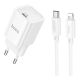 Мережевий зарядний пристрій Hoco C148A 1 USB-C PD/QC 30 W + Type-C to Lightning Колір Білий