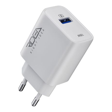 Сетевое Зарядное Устройство Ridea RW-18120 Rapid 1USB QC 18W Цвет Белый