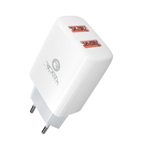 Мережевий зарядний пристрій Ridea RW-21011 Element Duo 2 USB 2.1 A Колір Білий