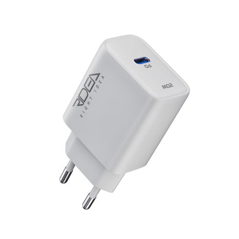 Сетевое Зарядное Устройство Ridea RW-20120 Rapid Pro 1USB-C QC/PD 20W Цвет Белый