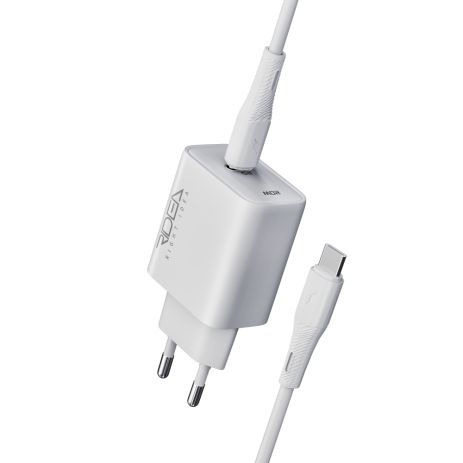 Сетевое Зарядное Устройство Ridea RW-20124 Rapid Pro 1USB-C QC/PD 20W+Type-C to Type-C Цвет Белый