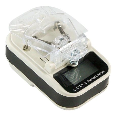 Сетевое Зарядное Устройство Универсальное LCD Евро Цвет Бело-Черный