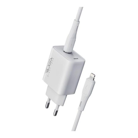 Сетевое Зарядное Устройство Ridea RW-20125 Rapid Pro 1USB-C QC/PD 20W+Type-C to Lightning Цвет Белый