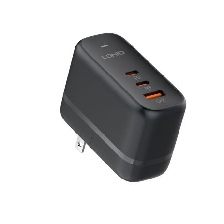 Мережевий зарядний пристрій LDNIO Q366 GAN 65 W + Type-C to Type-C Колір Чорний