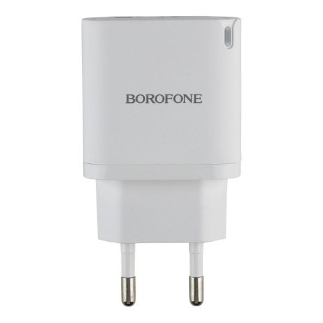 Мережевий зарядний пристрій Borofone BA83A 1USB-C/1USB PD/QC 20W+Type-C to Type-C Колір Білий
