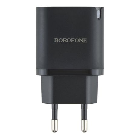 Мережевий зарядний пристрій Borofone BA83A 1USB-C/1USB PD/QC 20W+Type-C to Type-C Колір Чорний