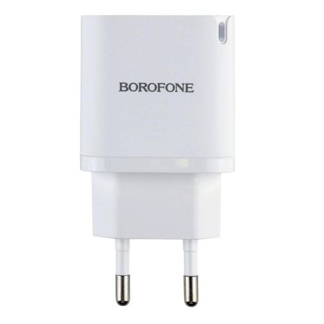 Сетевое Зарядное Устройство Borofone BA84A 1USB-C PD/QC 30W+Type-C to Type-C Цвет Белый