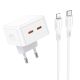 Сетевое Зарядное Устройство Borofone BA76A Source PD/QC 35W Type-C to Lightning Цвет Белый