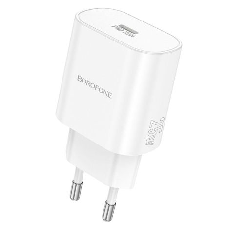 Сетевое Зарядное Устройство Borofone BA82A 1USB-C PD/QC 25W Цвет Белый