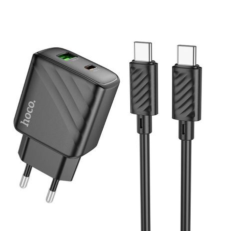 Сетевое Зарядное Устройство Hoco CS23A 1USB/1USB-C PD/QC 30W+Type-C to Type-C Цвет Черный