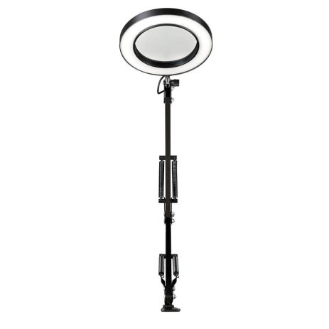 Настільна кільцева LED Лампа на струбцині 16 см Колір Чорний