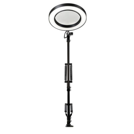 Настільна кільцева LED Лампа на струбцині 16 см Колір Чорний