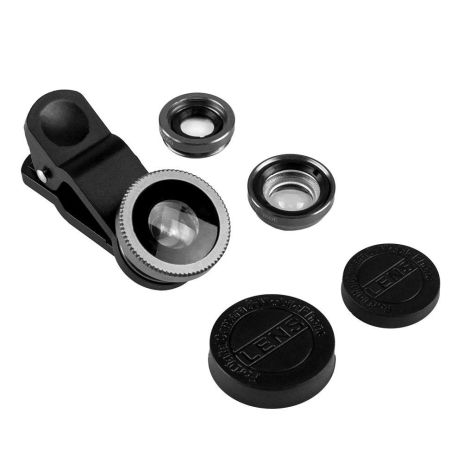 Об'єктив-Лінза Для Телефону Риб'ячий Око 3 in1 Колір Чорно-сірий